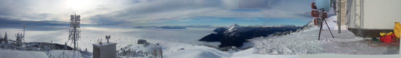 Winter panoramic view from Mt. Krvavec