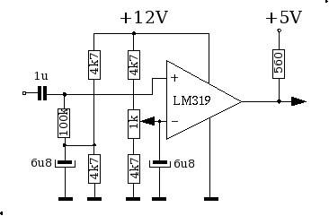 A schematic of the comparators