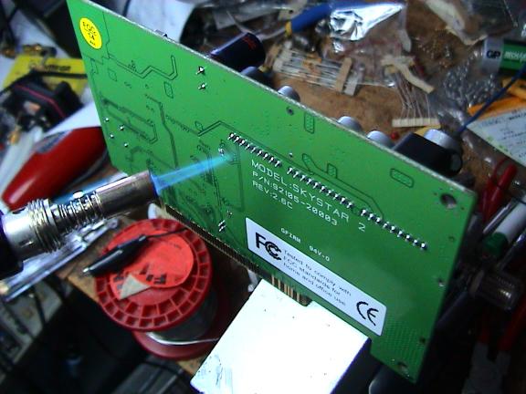 Desoldering with a naked flame