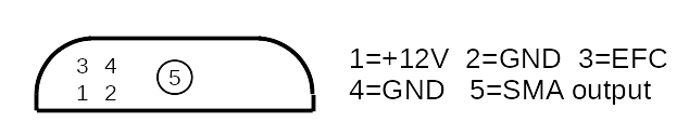 Pinout of the PTI OCXO