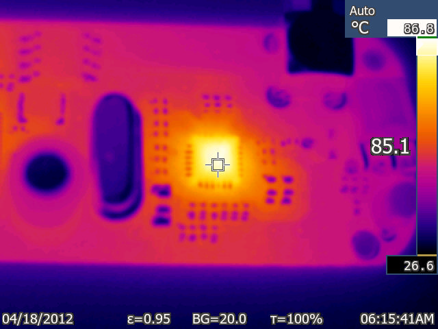thermal image of the R820T, top side