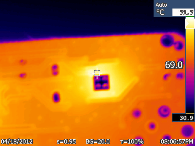thermal image of the R820T, bottom side