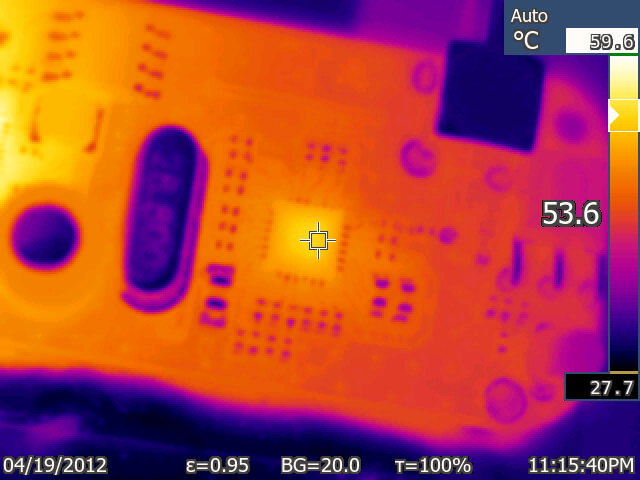 thermal image of the R820T, top side