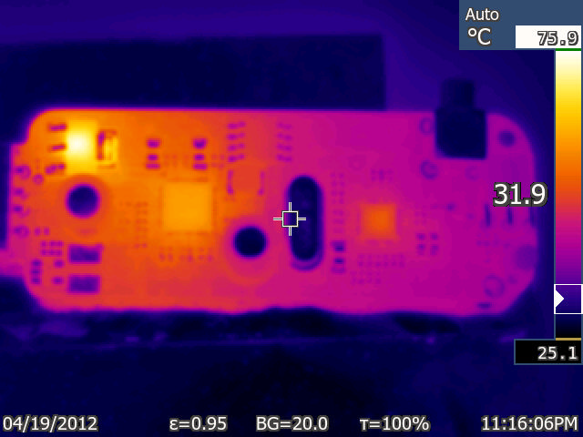 thermal image of the R820T, top side