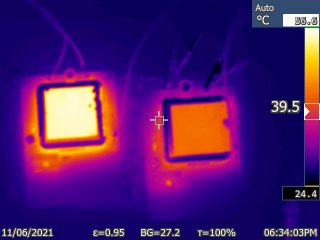 Thermal image of the two trimble OCXOs
