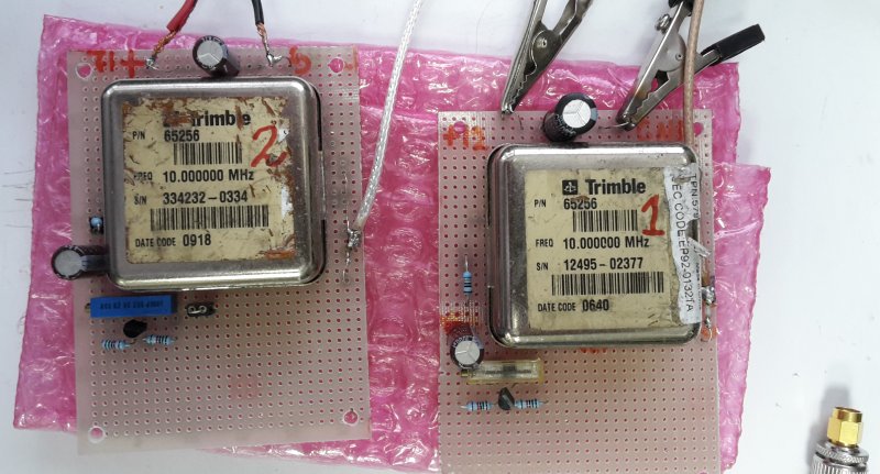 A couple of Trimble OCXOs on proto boards