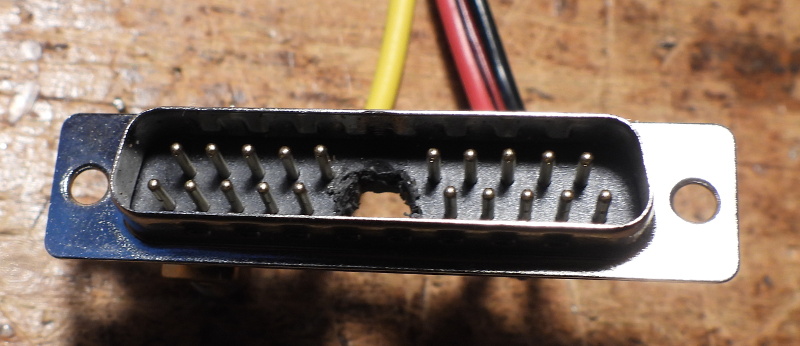 A massacred D25 connector