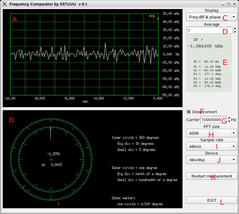 Screen shot of Frcomp with annotation
